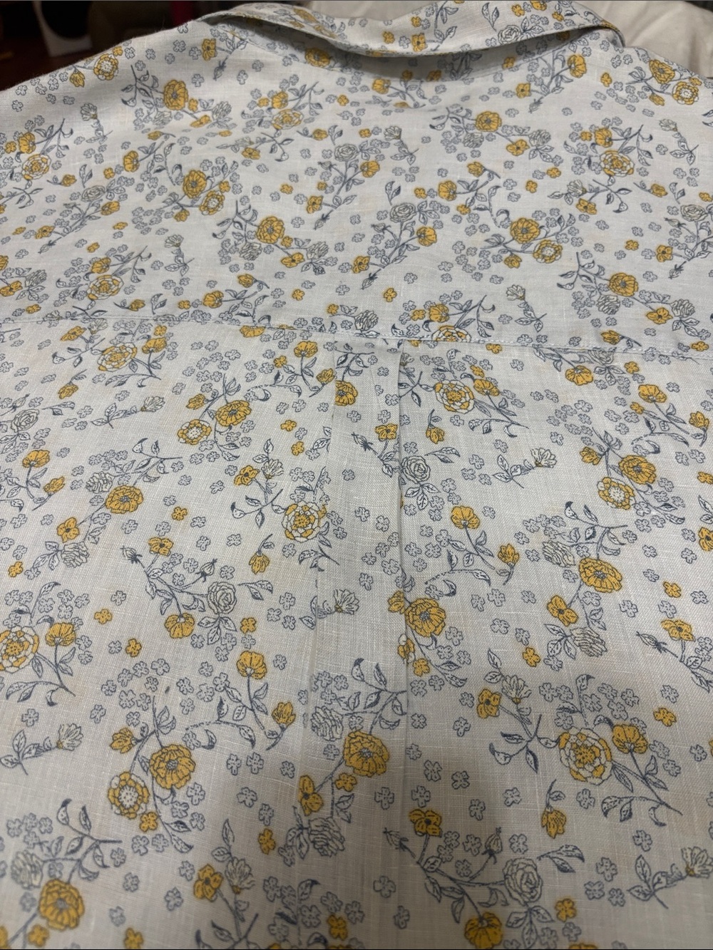 Rachel Zoe Light Blue Floral Short Sleeve Button-Up Blouse with Yellow Accents - Picture 8 of 9